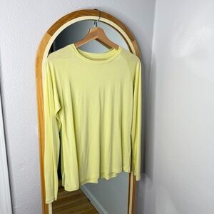 Free Fly lemon yellow long sleeve crewneck bamboo lightweight tee shirt